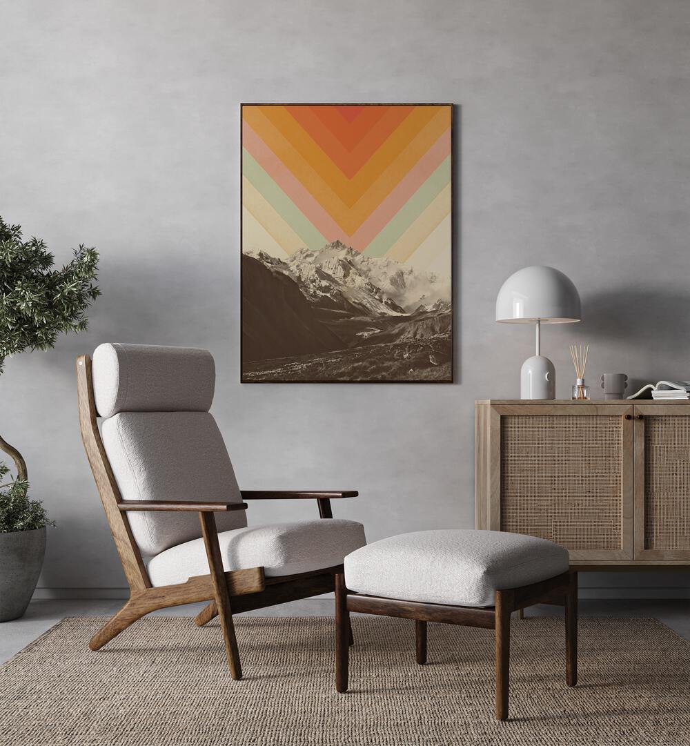 Transform your space with MOUNTAINSCAPE II, LANDSCAPE PAINTINGS by Florent Bodart, showcasing majestic mountains.