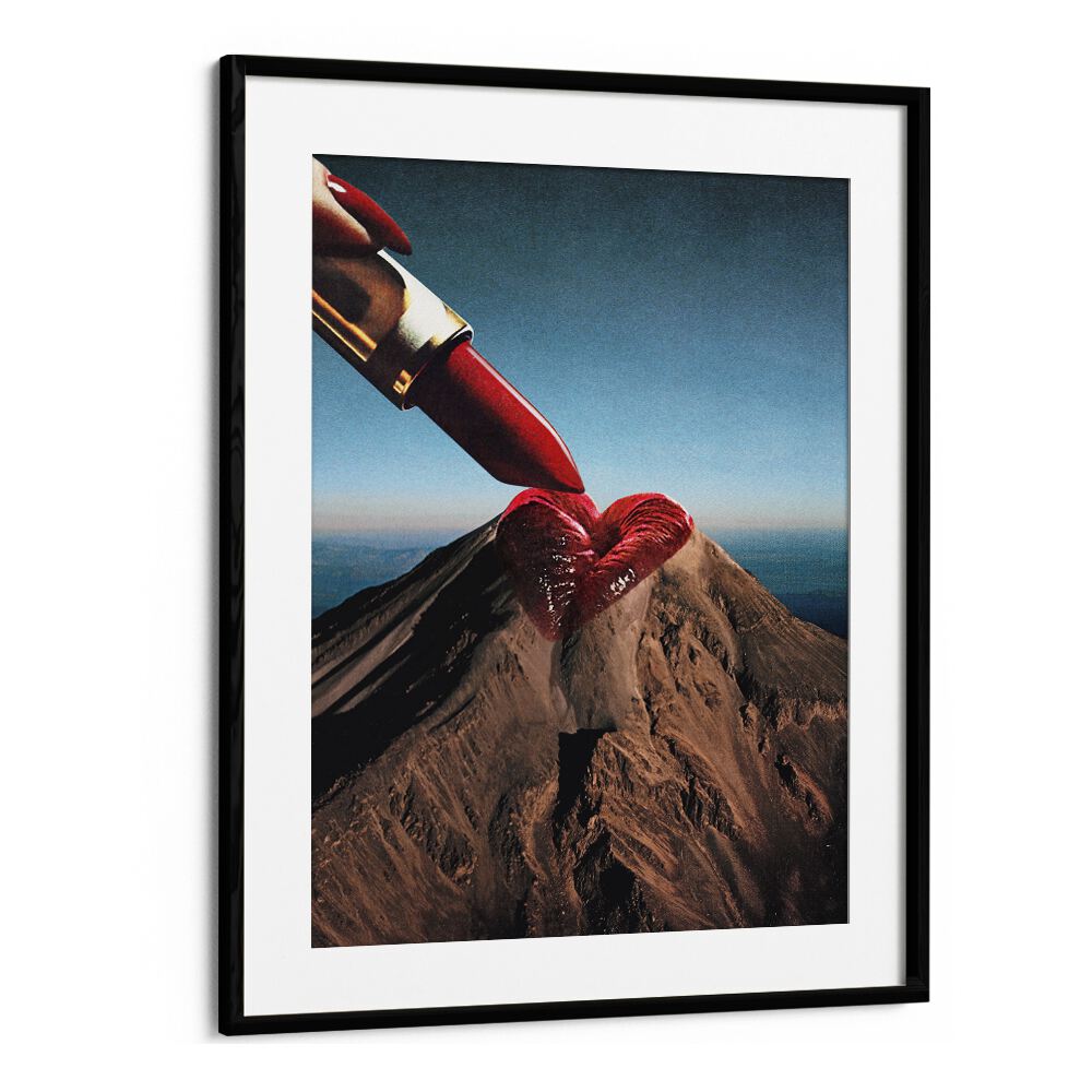 MOUNTIN ROUGE, SURREAL ART PRINTS feature a unique mountain design with a heart-shaped detail, perfect for any space.