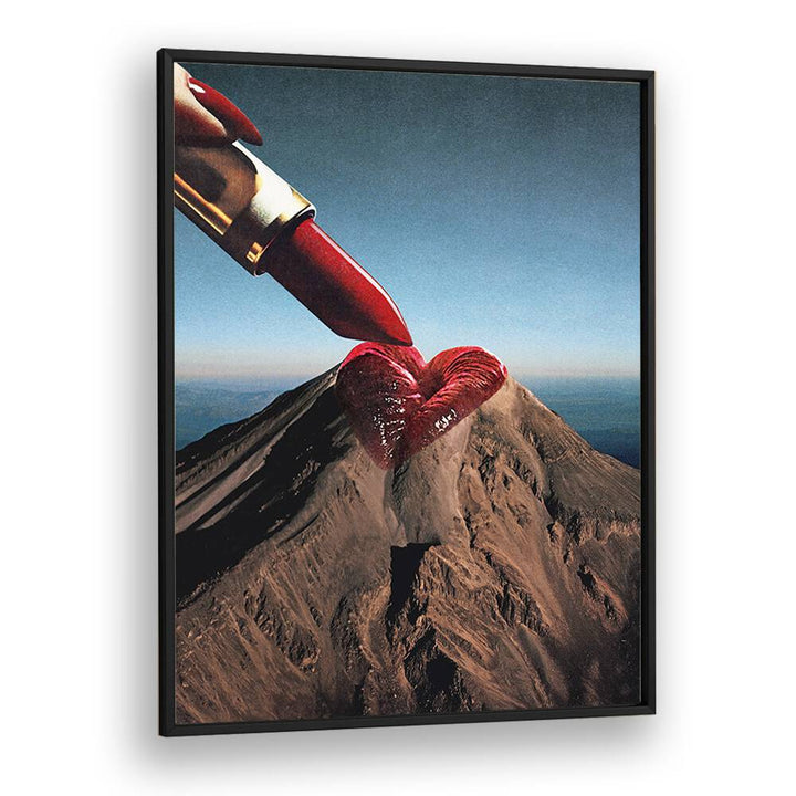 Mountin Rouge, surreal art prints featuring a striking mountain and lipstick design by Vertigo Artography.
