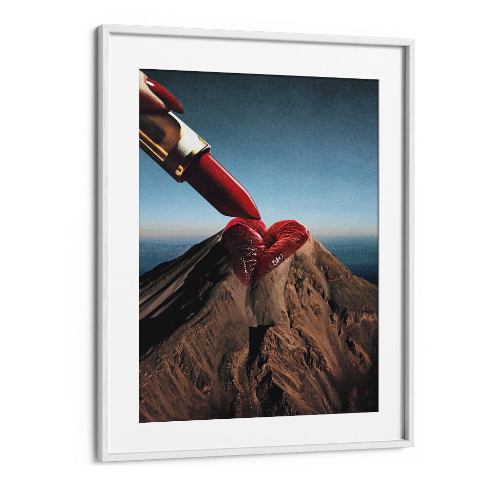 Mountin Rouge, surreal art prints featuring a heart-shaped mountain design, by Vertigo Artography. Transform your space!