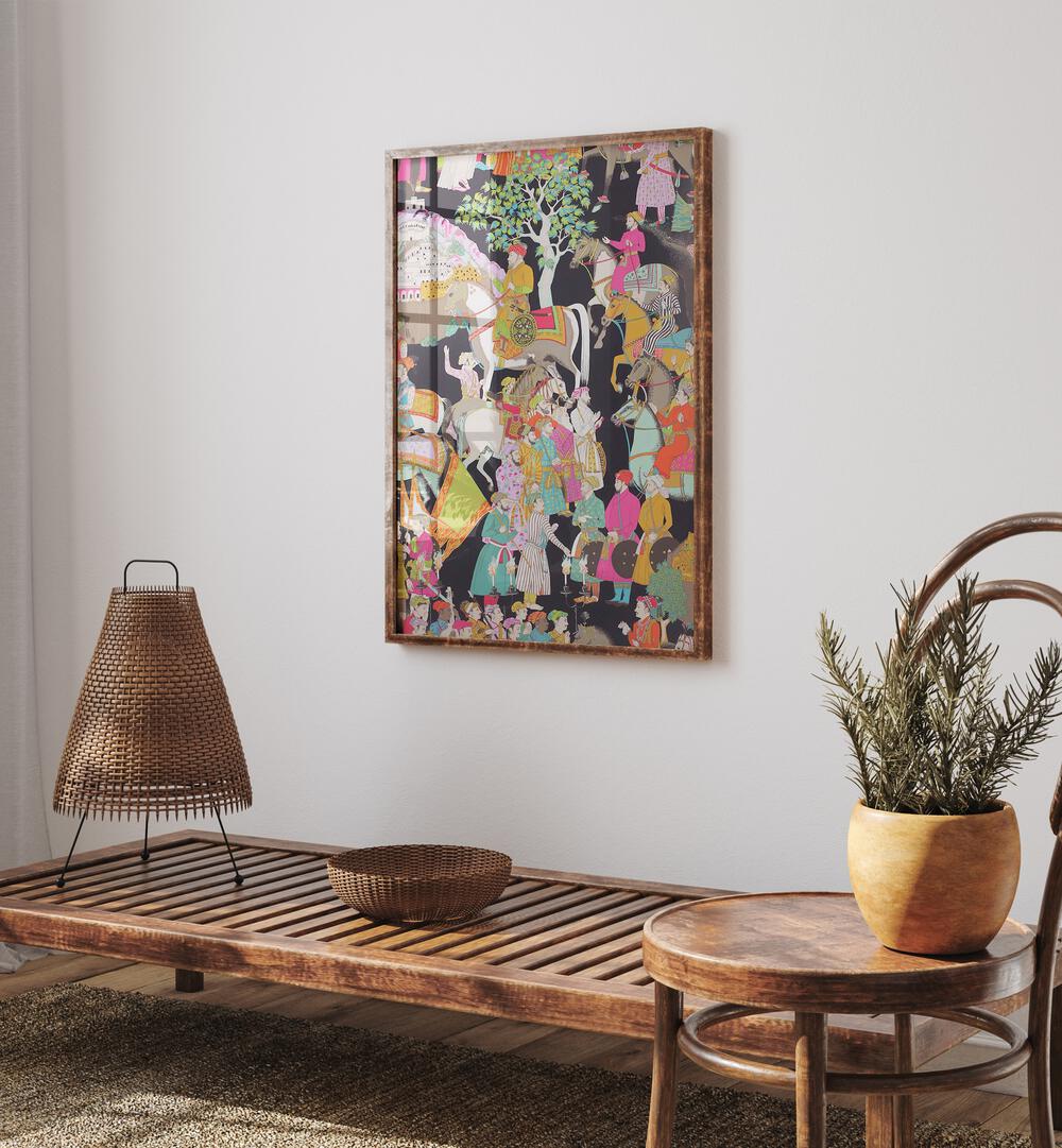 Vibrant Mughal artwork showcasing cultural richness; perfect for enthusiasts of MUGHALS OF INDIA, INDIAN ART PAINTINGS.