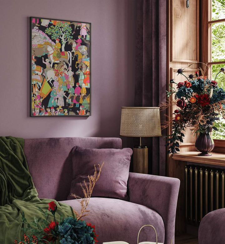 Mughal art painting showcasing the grandeur of Mughals of India, perfect for enriching any space.