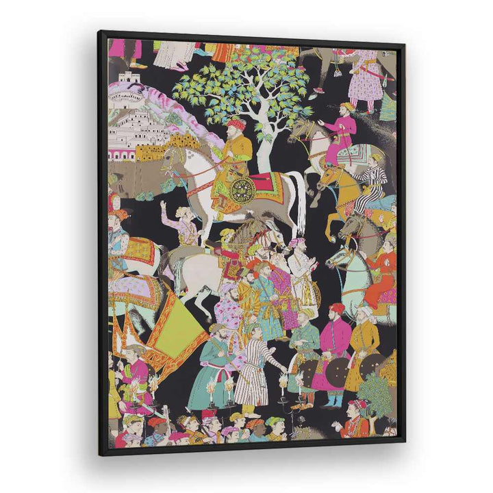 Vibrant MUGHALS OF INDIA , INDIAN ART PAINTINGS showcasing cultural richness in a stunning framed artwork.