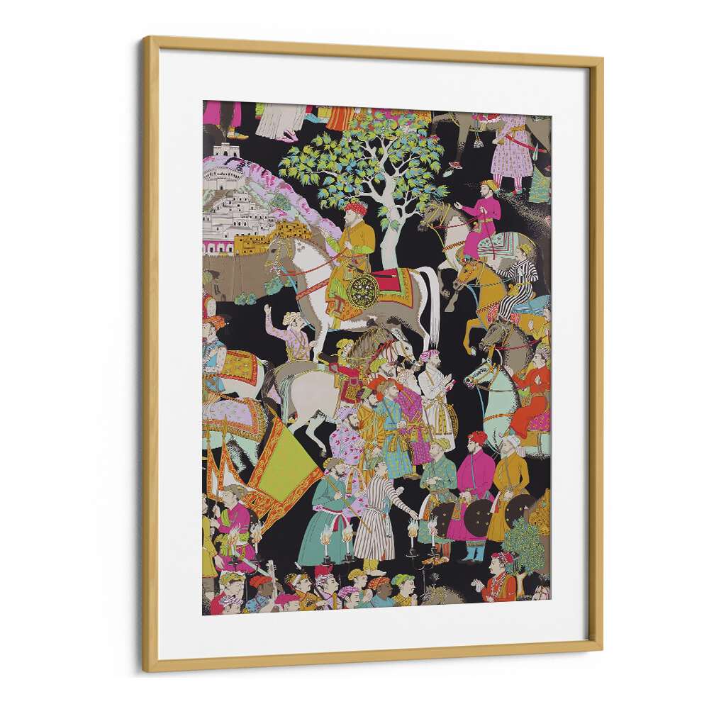 MUGHALS OF INDIA, INDIAN ART PAINTINGS beautifully framed, showcasing vibrant scenes of Mughal heritage and culture.