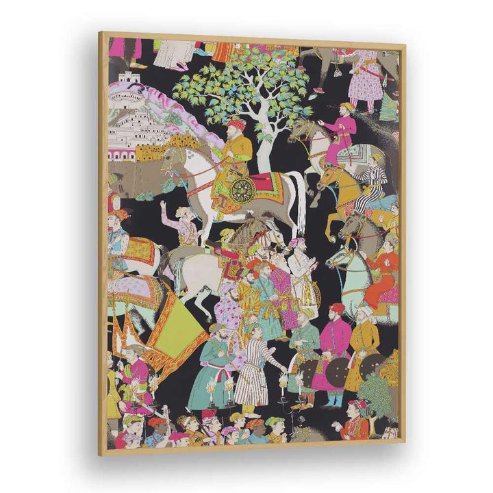 Vibrant Mughal art painting showcasing the grandeur of Mughals of India, perfect for any art lover's collection.