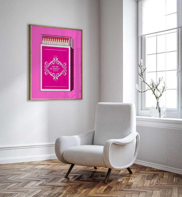 Bright pink MY PERFECT MATCH, FASHION POSTERS wall art enhances modern decor, designed by Andreas Magnusson.