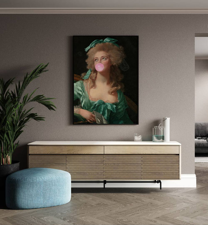 Whimsical MADAME BUBBLE-GUM, ALTERED ART PRINTS by Grace Digital Art Co, adding vibrant charm to any space.
