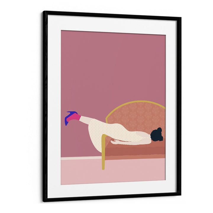 MADDIES MOOD, PORTRAITS showcases vibrant feminine illustrations by Jota de Jai in a stylish black frame.