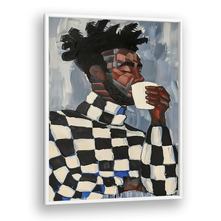 Stylish portrait showcasing the MAGIC IN COFFEE, PORTRAITS collection, celebrating coffee and creativity.