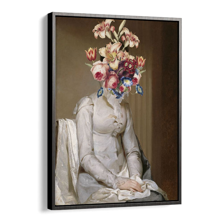 Transform your space with MEET ME IN THE GARDEN, ALTERED ART PRINTS by The Art Concept in a sleek black floater frame.