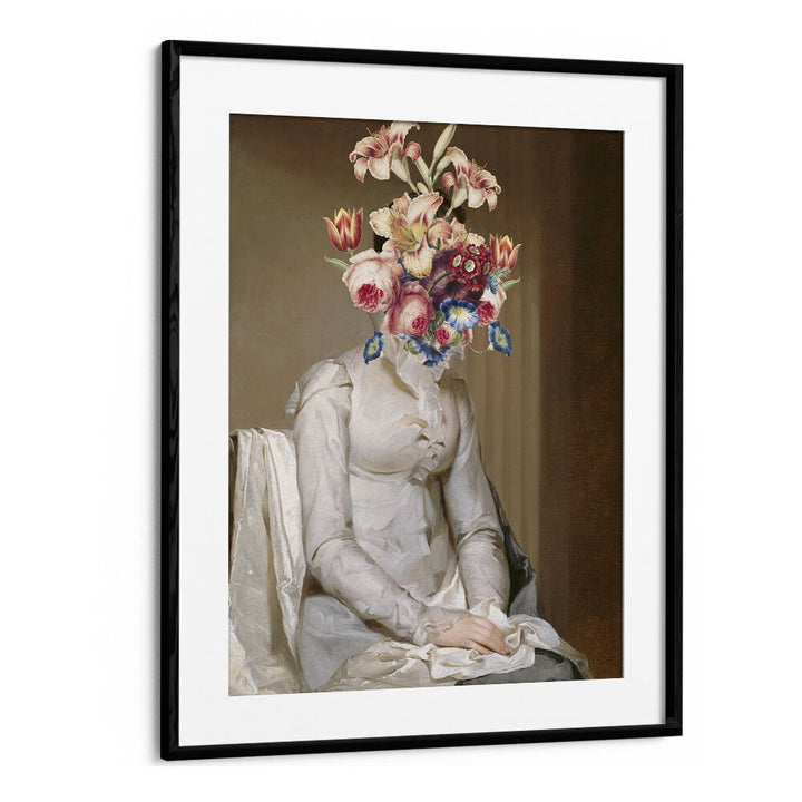 Transform your space with "MEET ME IN THE GARDEN, ALTERED ART PRINTS" by The Art Concept in a stylish black frame.