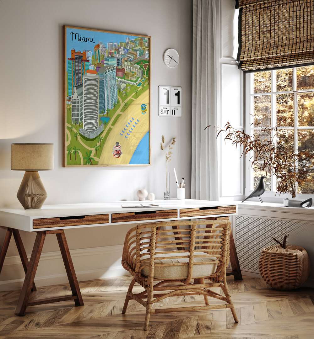 Vibrant MIAMI BEACH, TRAVEL POSTERS by Carla Daly enhance any space with sun-soaked landscapes and artistic charm.