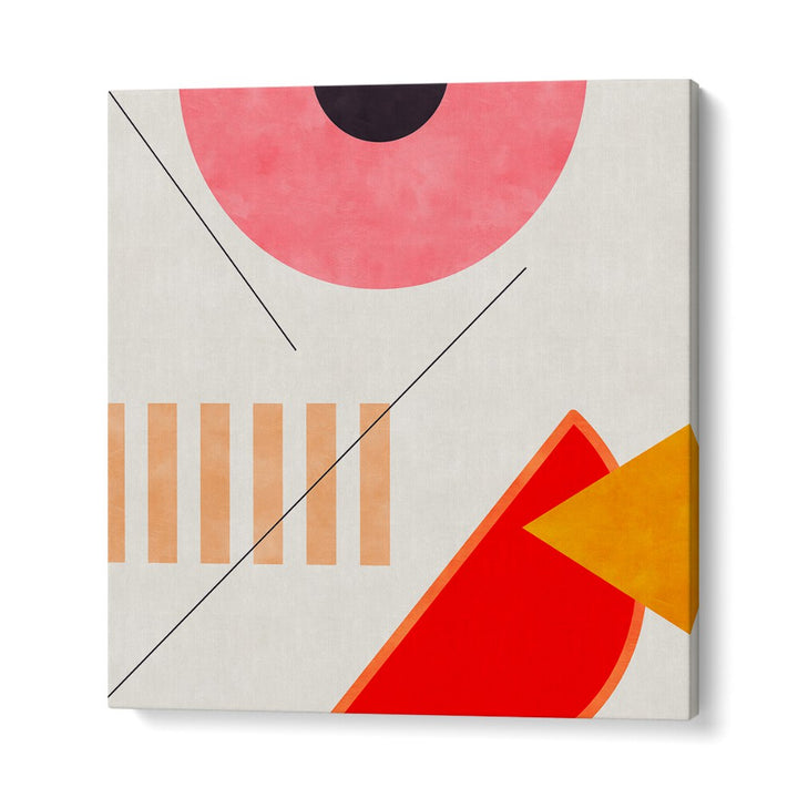 Colorful geometric shapes in MID BAUHAUS GEOMETRY II, ABSTRACT PAINTINGS by Ana Rut Bre elevate modern art spaces.