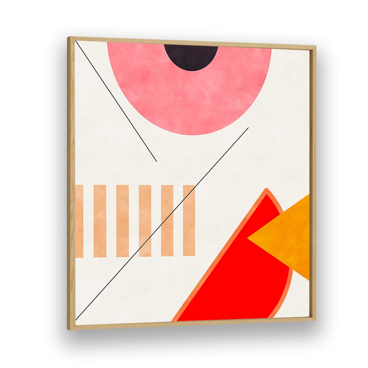 Elevate your space with MID BAUHAUS GEOMETRY II, ABSTRACT PAINTINGS by Ana Rut Bre in an elegant oak frame.