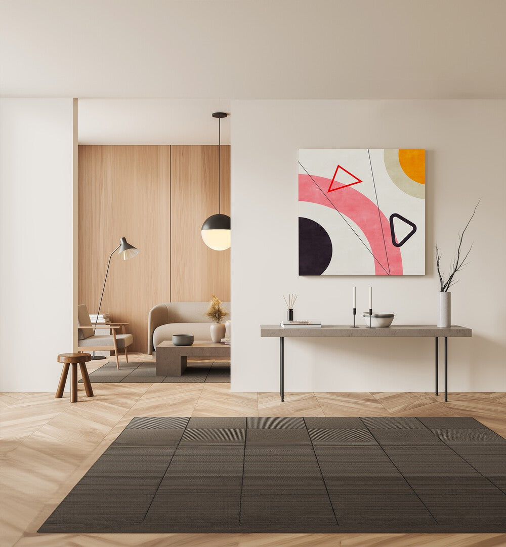 Elevate your space with MID BAUHAUS GEOMETRY V, ABSTRACT PAINTINGS by Ana Rut Bre, showcasing modern elegance.