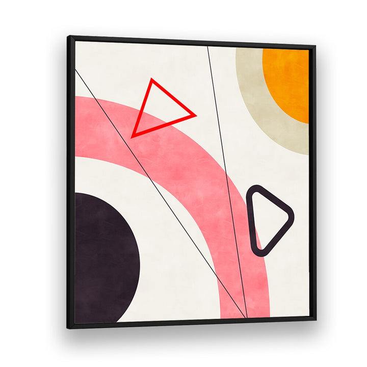 Modern abstract painting, MID BAUHAUS GEOMETRY V, features geometric shapes in vibrant colors, by Ana Rut Bre.