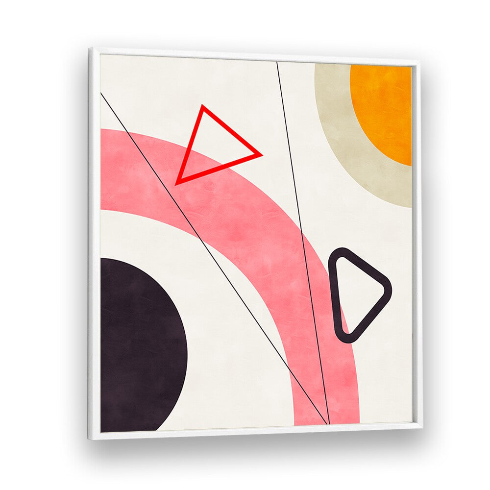 Modern abstract art piece, MID BAUHAUS GEOMETRY V, enhances any space with stylish elegance and vibrant shapes.