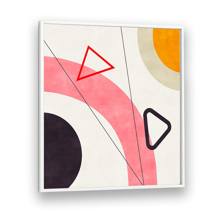 Modern abstract art piece, MID BAUHAUS GEOMETRY V, enhances any space with stylish elegance and vibrant shapes.