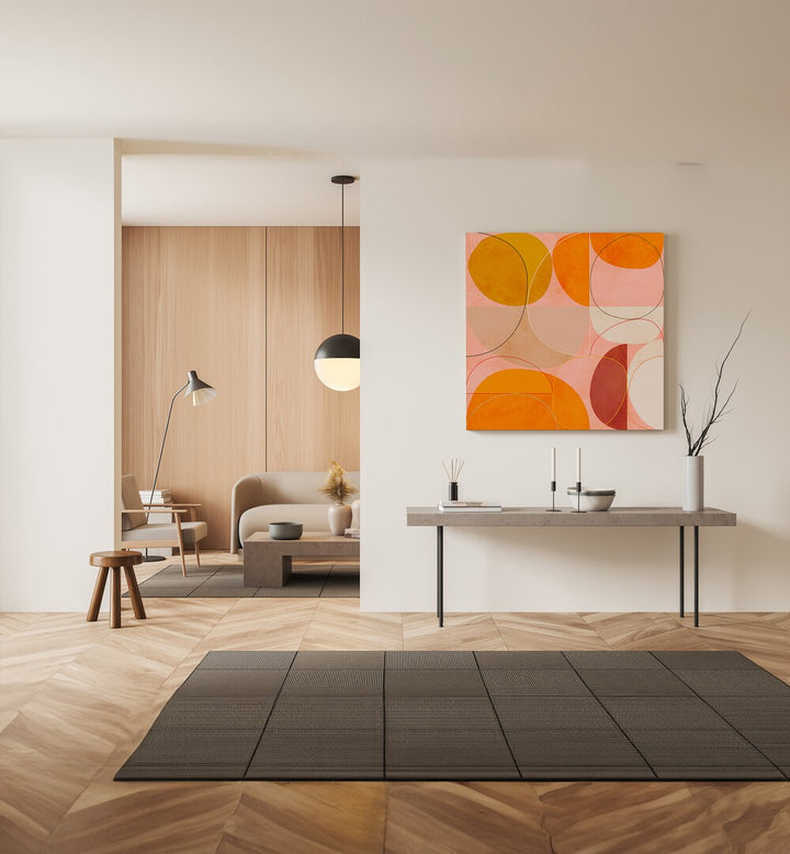 Brighten your space with CURRY YELLOW BLUSH SPRING I, ABSTRACT PAINTINGS by Ana Rut Bre, a stunning mid-century artwork.