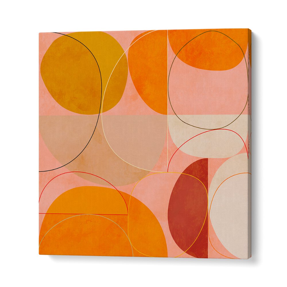 Vibrant CURRY YELLOW BLUSH SPRING I, ABSTRACT PAINTINGS by Ana Rut Bre enhances any living space with mid-century charm.