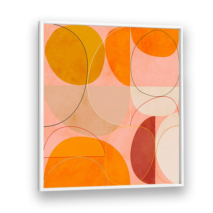 Vibrant CURRY YELLOW BLUSH SPRING I, ABSTRACT PAINTINGS by Ana Rut Bre enhances any space with mid-century charm.