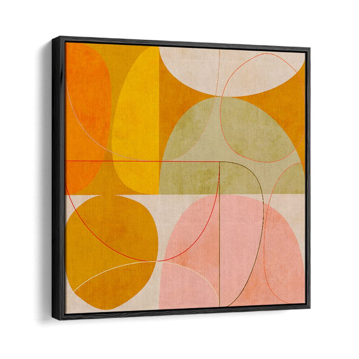Bright colors and shapes in CURRY YELLOW BLUSH SPRING II, ABSTRACT PAINTINGS by Ana Rut Bre enhance any space.