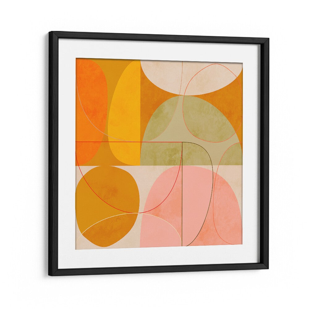 Mid-century CURRY YELLOW BLUSH SPRING II, ABSTRACT PAINTINGS by Ana Rut Bre adds vibrant color to any space.