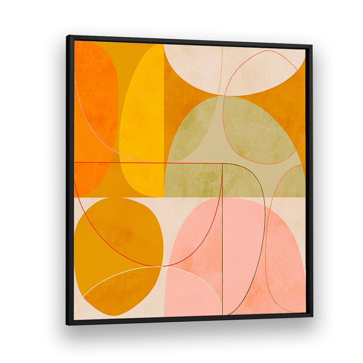 Bright and vibrant CURRY YELLOW BLUSH SPRING II, ABSTRACT PAINTINGS by Ana Rut Bre enhance any modern space.