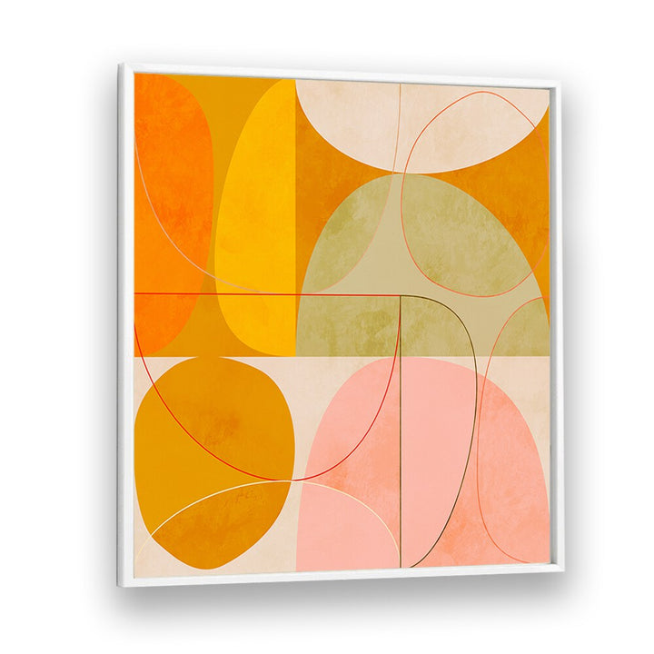 Mid-century CURRY YELLOW BLUSH SPRING II, ABSTRACT PAINTINGS by Ana Rut Bre adds vibrant color to any space.