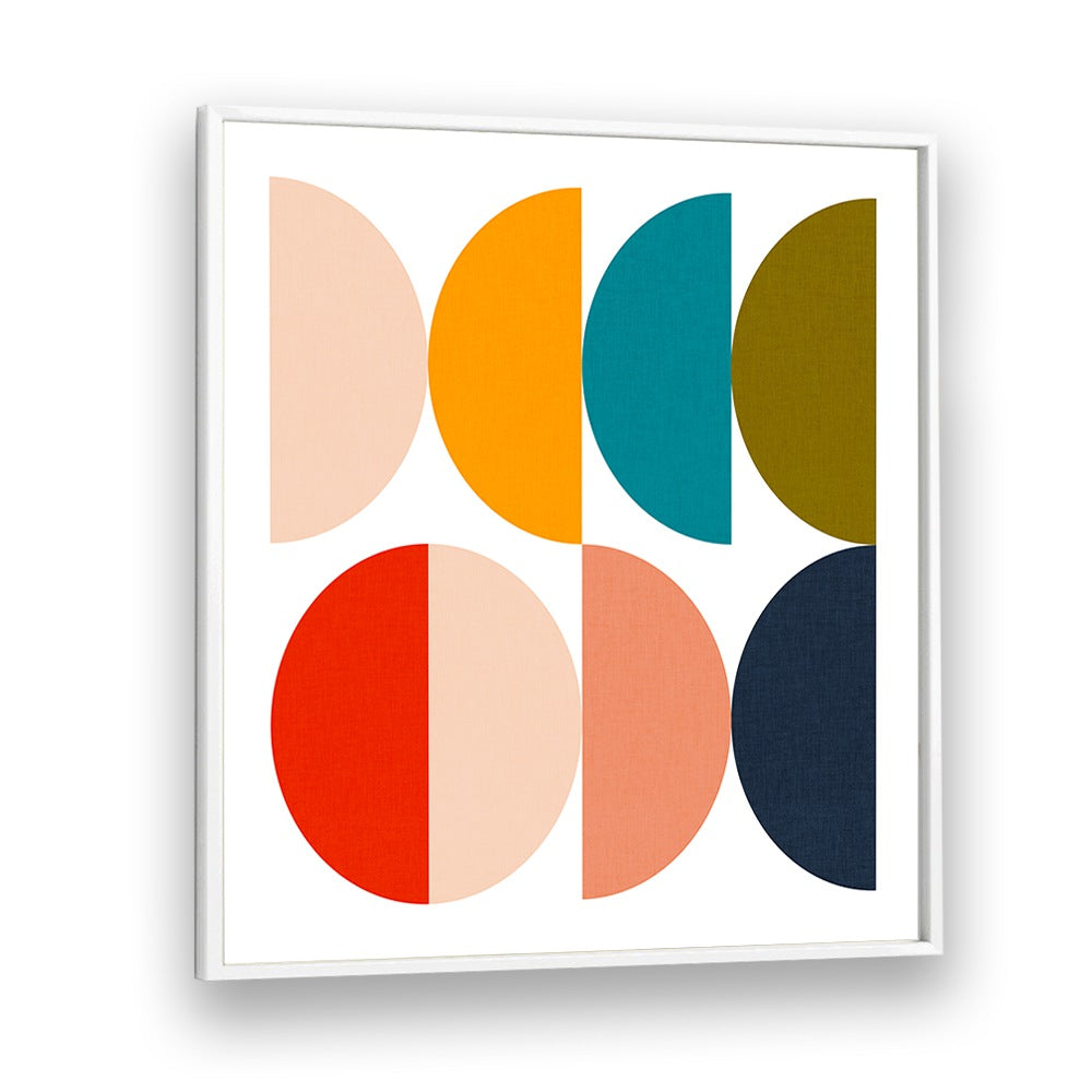 Mid-century GEOMETRIC COLOR PLAY art print by Ana Rut Bre, showcasing vibrant shapes and colors, perfect for decor.
