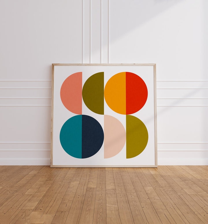 Bright and vibrant GEOMETRIC COLOR PLAY II art print by Ana Rut Bre, perfect for modern decor and GEOMETRIC ART PRINTS enthusiasts.