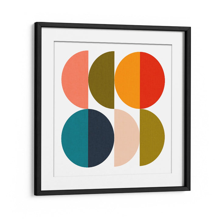Mid Century GEOMETRIC COLOR PLAY II art print features vibrant circles, perfect for modern decor. Ideal GEOMETRIC ART PRINTS.