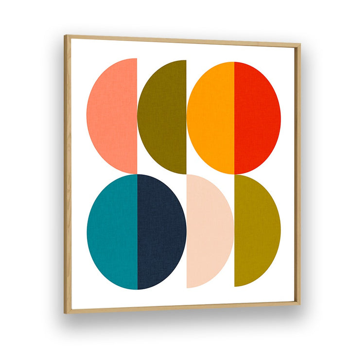 Mid-century GEOMETRIC COLOR PLAY II art print by Ana Rut Bre, featuring vibrant circles and shapes, ideal for any space.