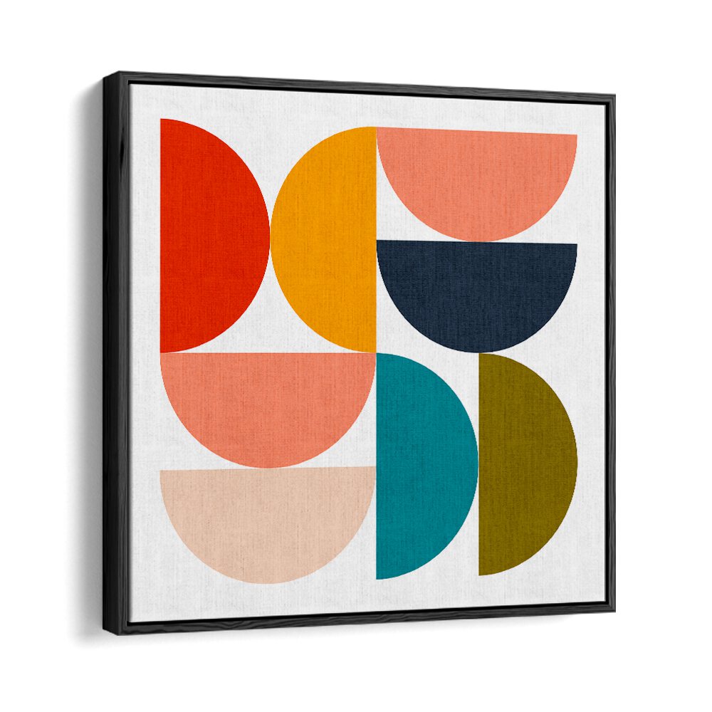 Mid-century GEOMETRIC COLOR PLAY IV art print, featuring vibrant shapes, perfect for modern decor. GEOMETRIC ART PRINTS.