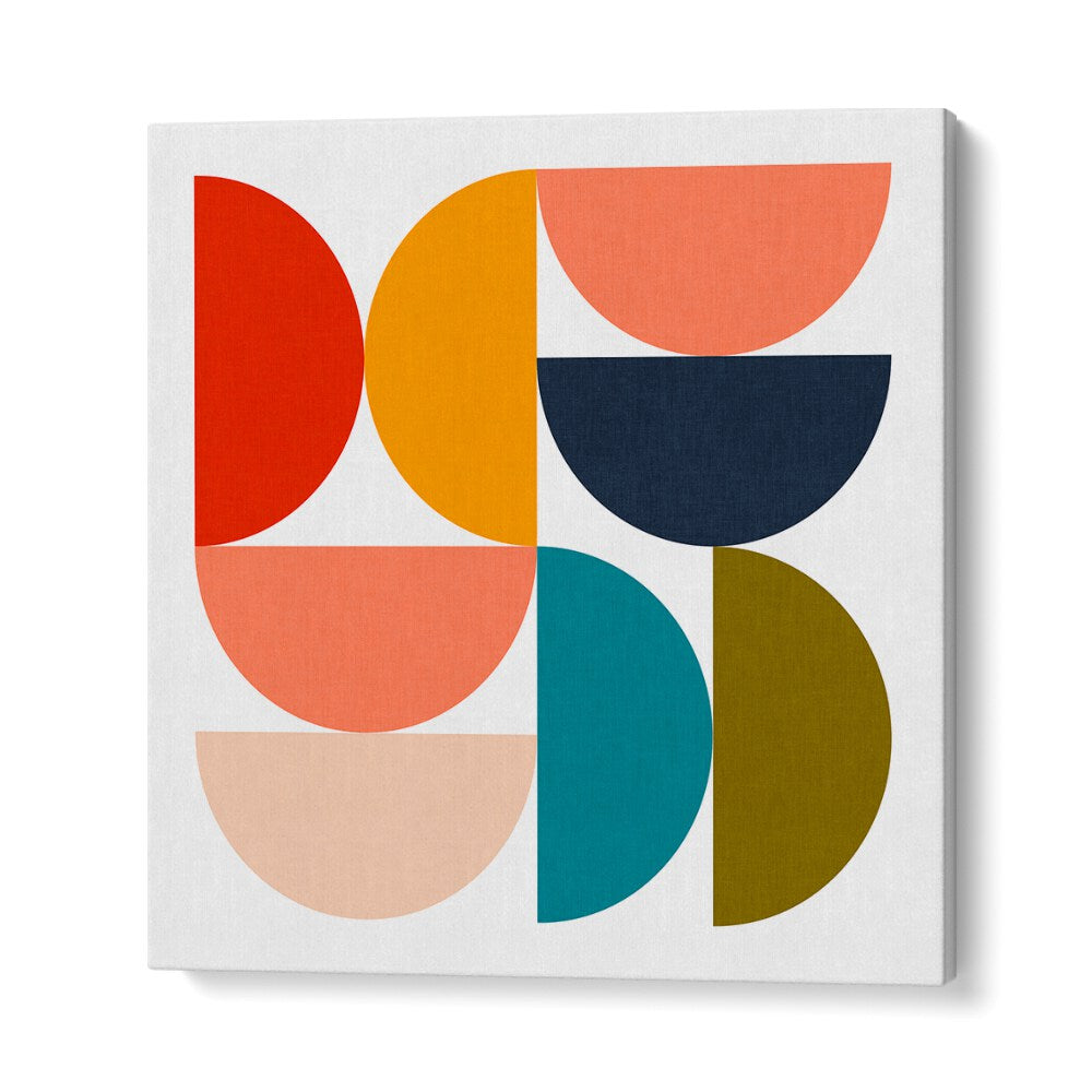 Colorful geometric shapes in GEOMETRIC COLOR PLAY IV, perfect for modern decor. Enhance spaces with GEOMETRIC ART PRINTS.