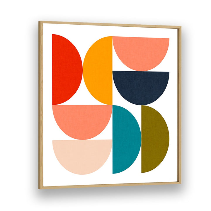 Mid-century GEOMETRIC COLOR PLAY IV art print showcasing vibrant shapes, perfect for modern decor and GEOMETRIC ART PRINTS.