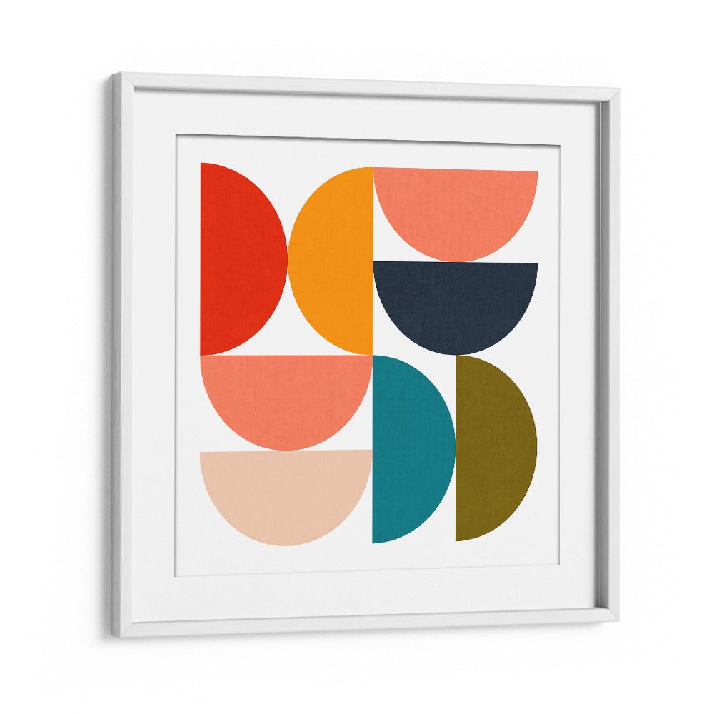 Bold and vibrant, GEOMETRIC COLOR PLAY IV art print by Ana Rut Bre enhances any space with mid-century charm.