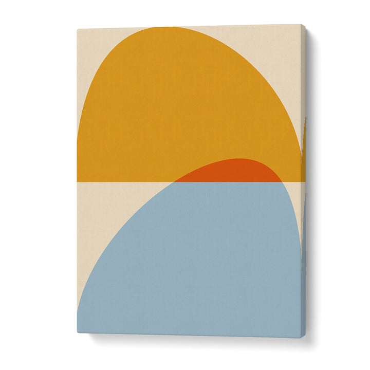 Transform your space with MID CENTURY PASTEL XVIII, ABSTRACT PAINTINGS by Ana Rut Bre, featuring vibrant geometric shapes.