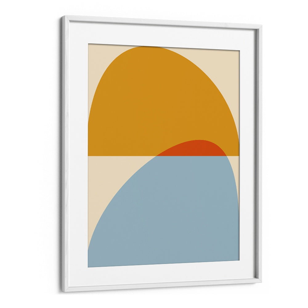 Stylish MID CENTURY PASTEL XVIII, ABSTRACT PAINTINGS by Ana Rut Bre in a sleek white frame to elevate your decor.