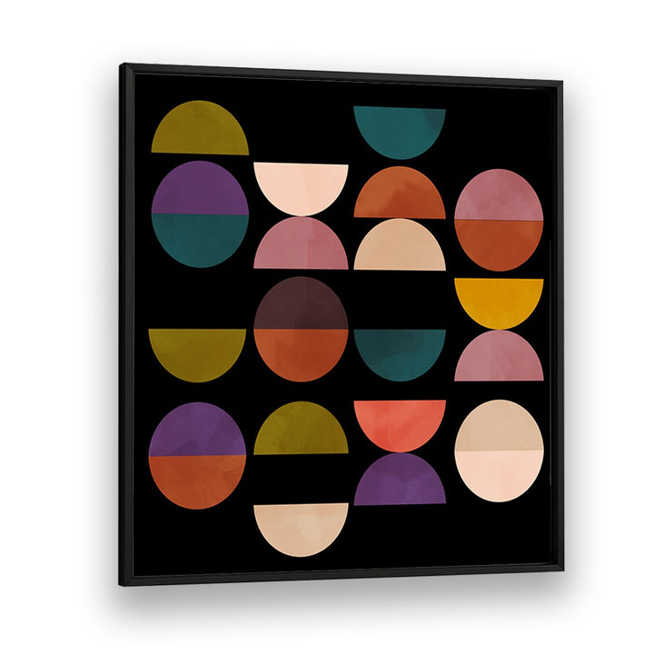 Vibrant MID CIRCLES TERRACOTTA BLACK I, ABSTRACT PAINTINGS by Ana Rut Bre, perfect for modern decor.