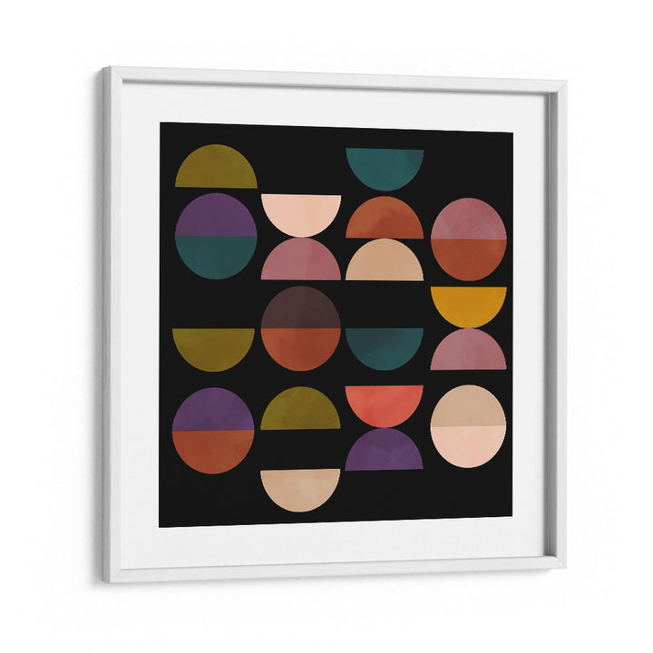 Elevate your space with MID CIRCLES TERRACOTTA BLACK I , ABSTRACT PAINTINGS by Ana Rut Bre, showcasing vibrant design.