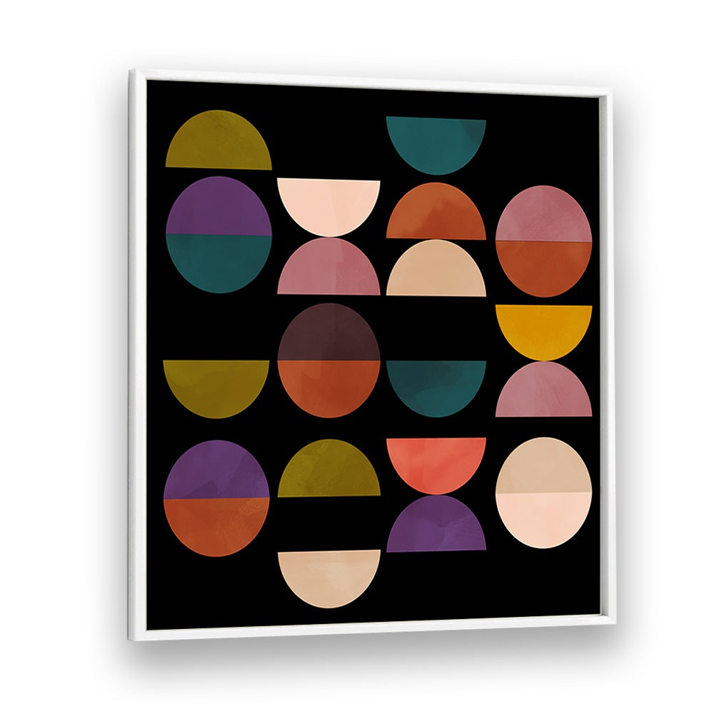 Stunning MID CIRCLES TERRACOTTA BLACK I, ABSTRACT PAINTINGS by Ana Rut Bre, perfect for adding elegance to any space.