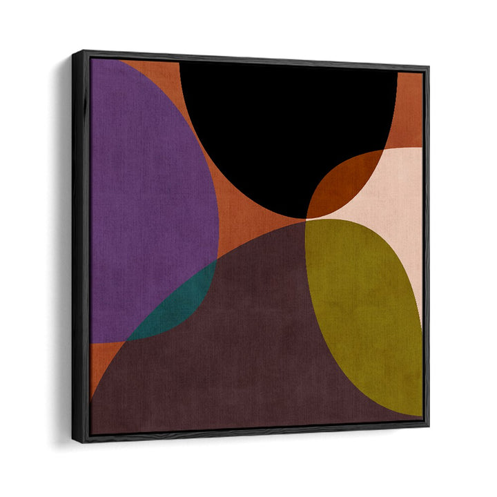 CIRCLES TERRACOTTA BLACK II, ABSTRACT PAINTINGS showcases vibrant shapes in a modern design by Ana Rut Bre.