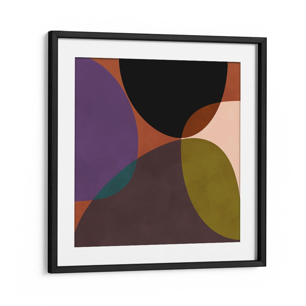 CIRCLES TERRACOTTA BLACK II, ABSTRACT PAINTINGS showcase bold colors and modern design by Ana Rut Bre, enhancing any space.