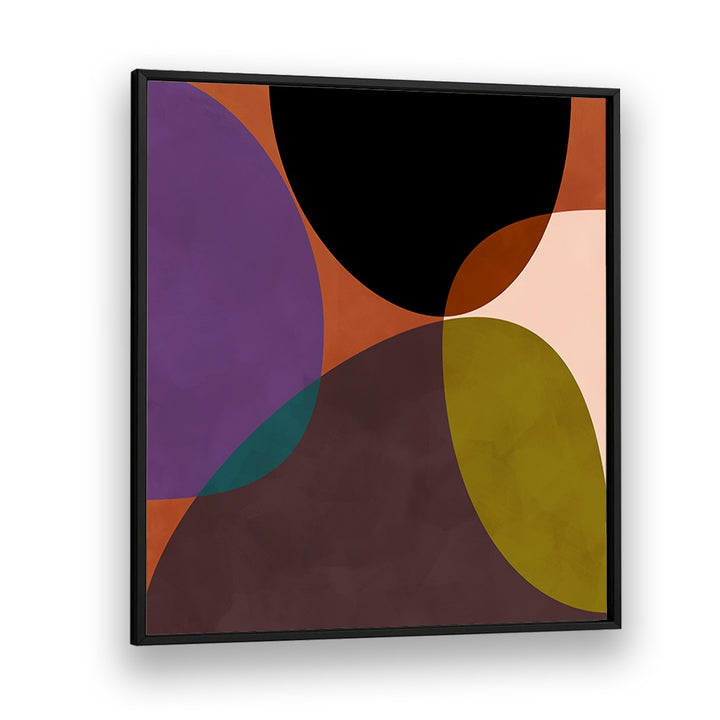Dynamic abstract painting, CIRCLES TERRACOTTA BLACK II, by Ana Rut Bre, featuring bold colors and modern design.