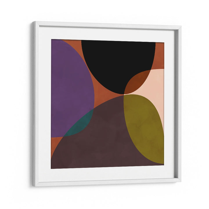 Modern abstract art featuring bold shapes and colors in CIRCLES TERRACOTTA BLACK II, ABSTRACT PAINTINGS by Ana Rut Bre.