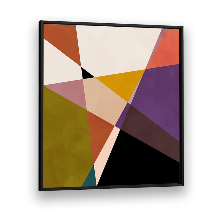 Mid Circles Terracotta Black III, abstract paintings by Ana Rut Bre, showcasing vibrant colors in a modern frame.