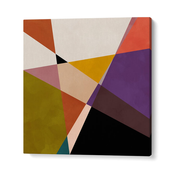 Vibrant geometric design of MID CIRCLES TERRACOTTA BLACK III, ABSTRACT PAINTINGS by Ana Rut Bre for modern decor.