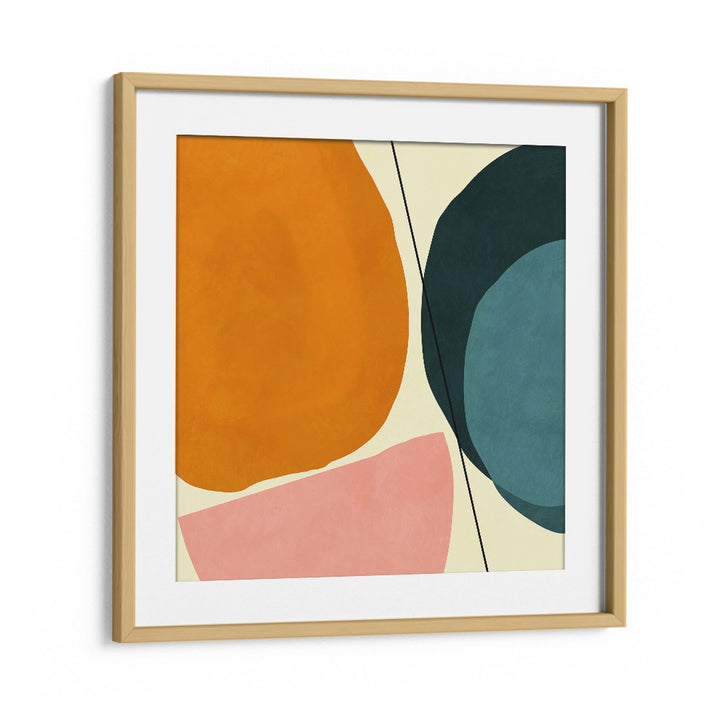 Elevate your decor with MID PAINTED KOPIE I, ABSTRACT PAINTINGS by Ana Rut Bre, framed in elegant oak wood.
