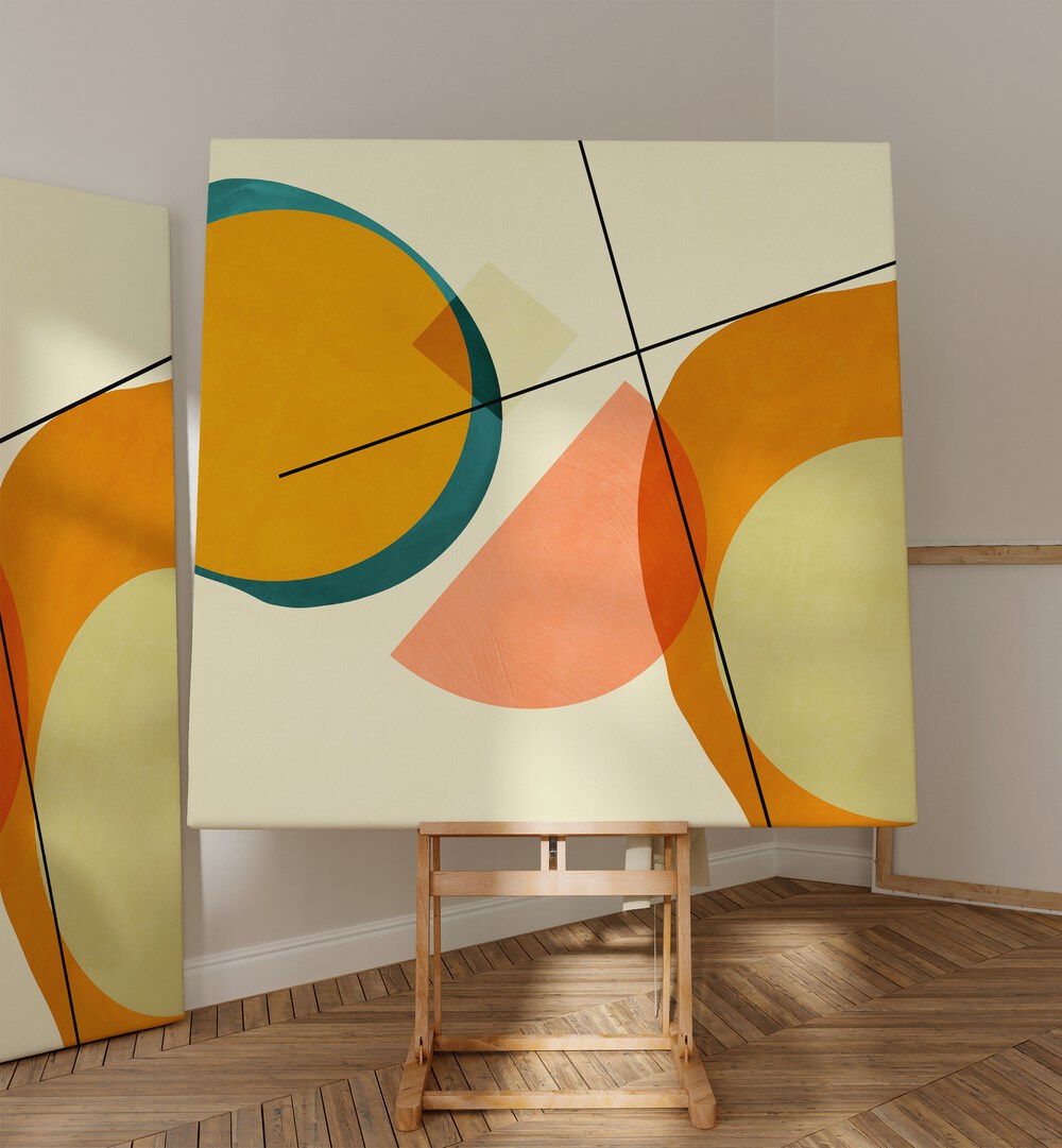 Bright and modern, the MID PAINTED KOPIE III, ABSTRACT PAINTINGS by Ana Rut Bre enhances any space with elegance.